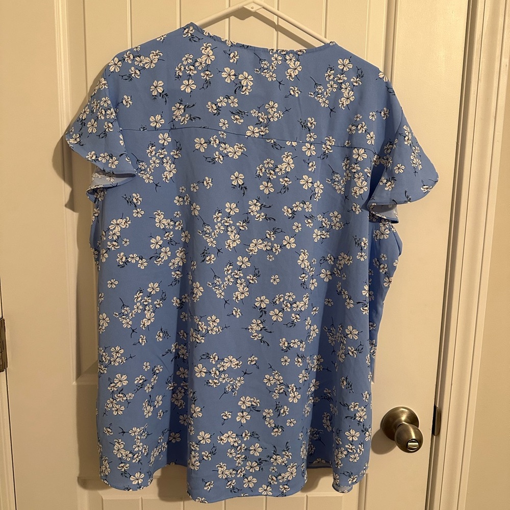 Amazon Blue Floral Blouse - Picture 3 of 6